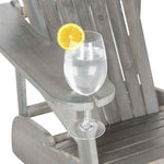Safavieh Vista Wine Glass Holder Adirondack Chair , PAT6727 - Ash Grey