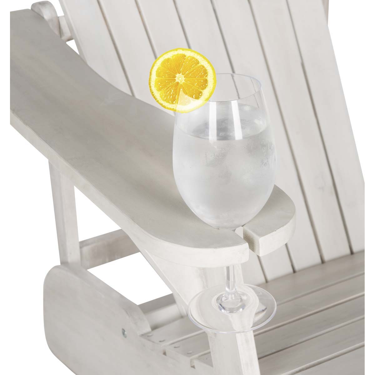 Safavieh Vista Wine Glass Holder Adirondack Chair , PAT6727 - Antique White