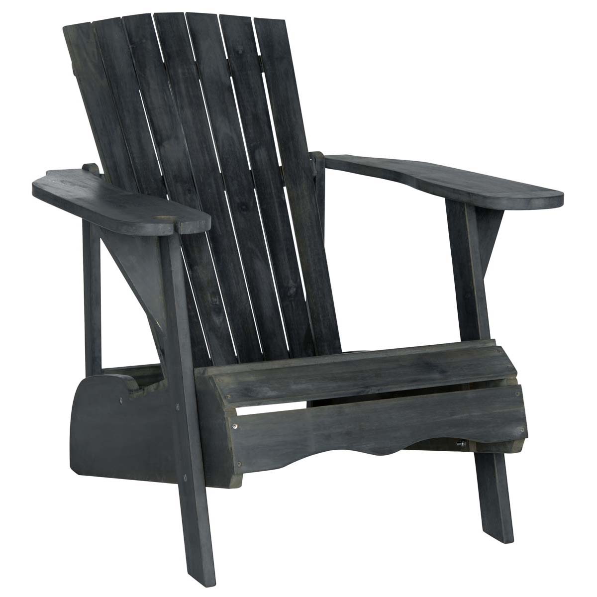 Safavieh Vista Wine Glass Holder Adirondack Chair , PAT6727 - Dark Slate Grey