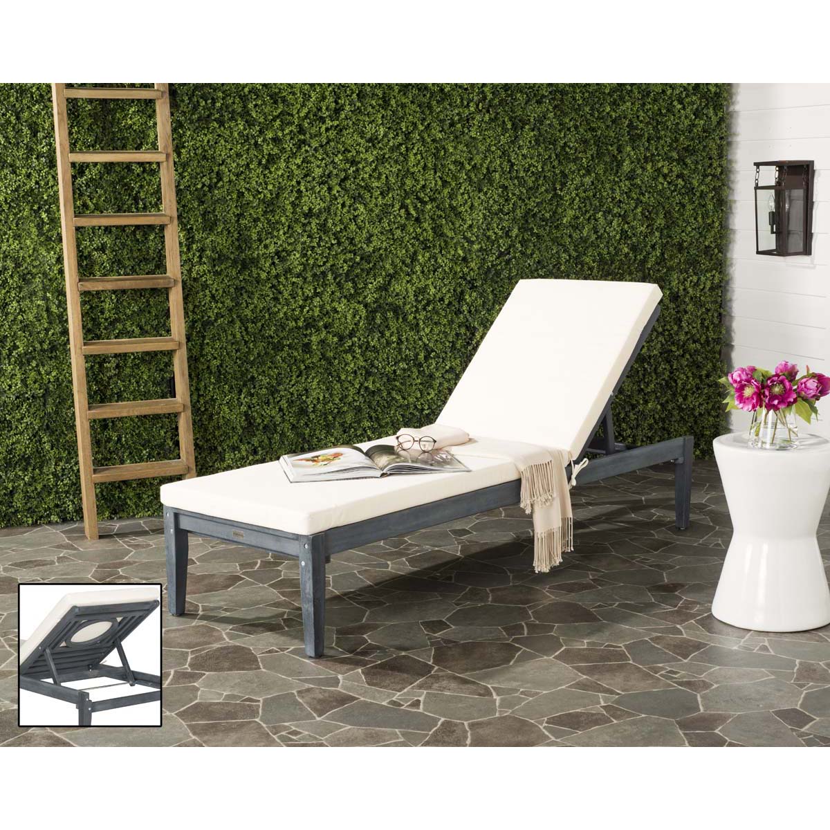 Safavieh Montclair Sunlounger , PAT6731 - Ash Grey/Beige