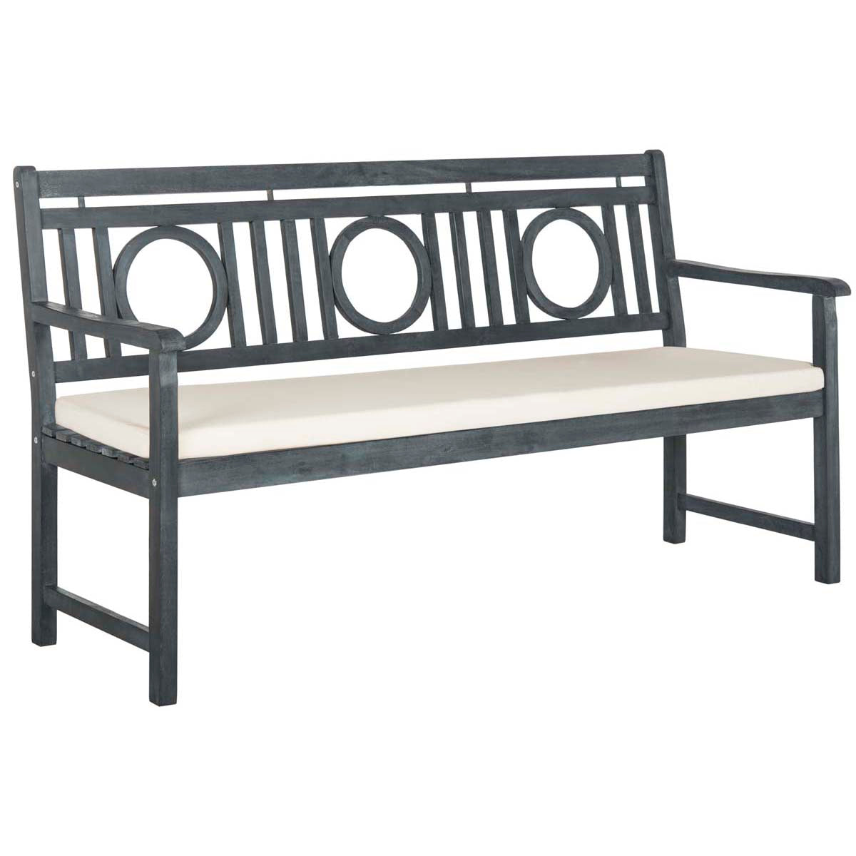 Safavieh Montclair 3 Seat Bench , PAT6736 - Ash Grey/Beige