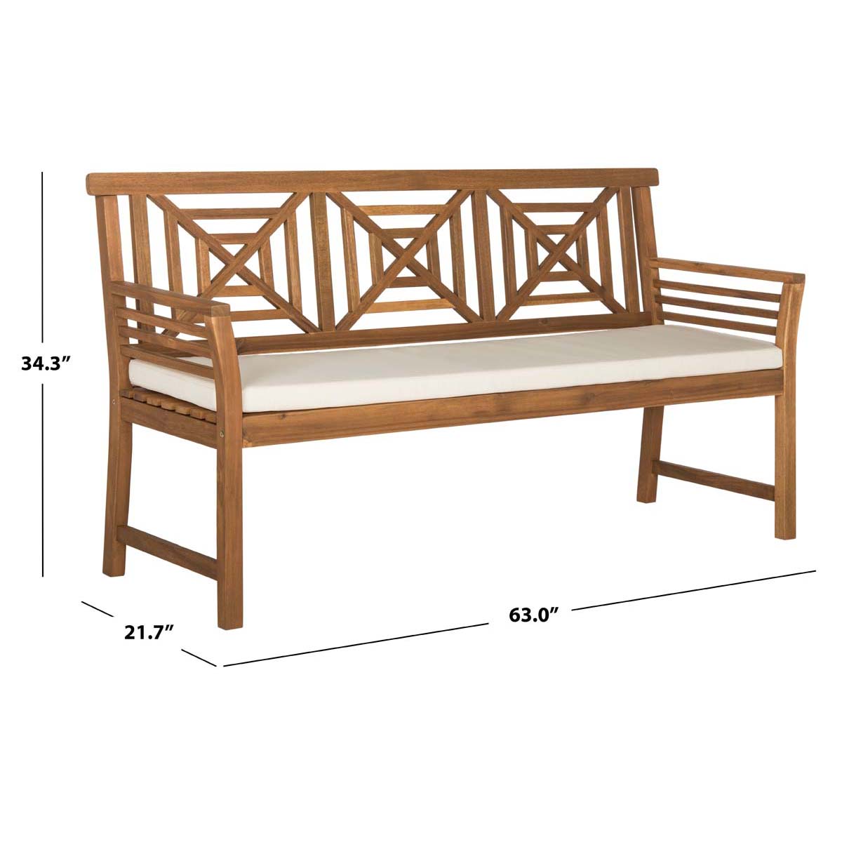 Safavieh Del Mar 3 Seat Bench , PAT6737 - Natural/Beige