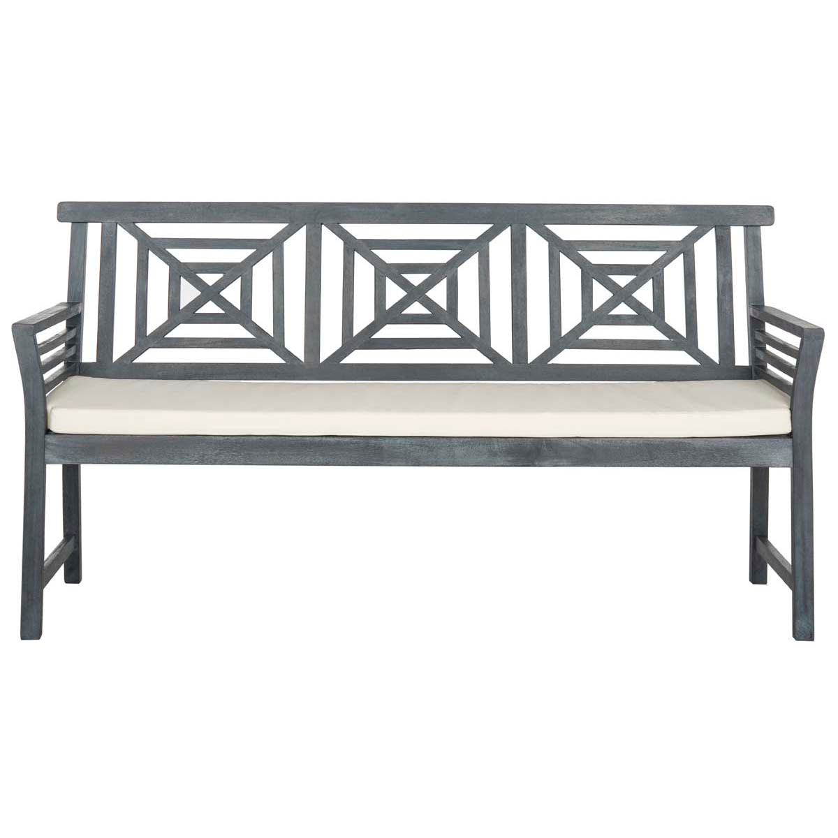Safavieh Del Mar 3 Seat Bench , PAT6737 - Ash Grey/Beige