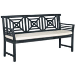 Safavieh Del Mar 3 Seat Bench , PAT6737 - Dark Slate Gray / Beige