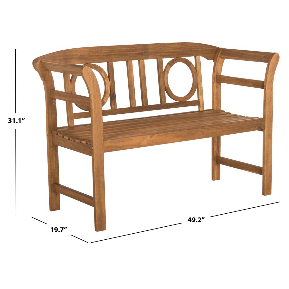 Safavieh Moorpark 2 Seat Bench , PAT6743 - Natural