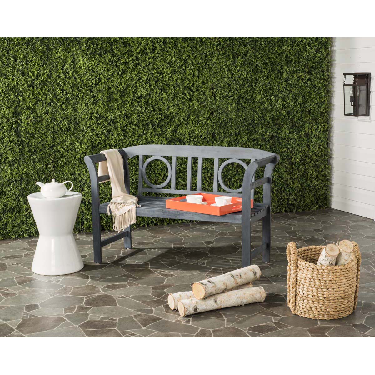 Safavieh Moorpark 2 Seat Bench , PAT6743 - Ash Grey