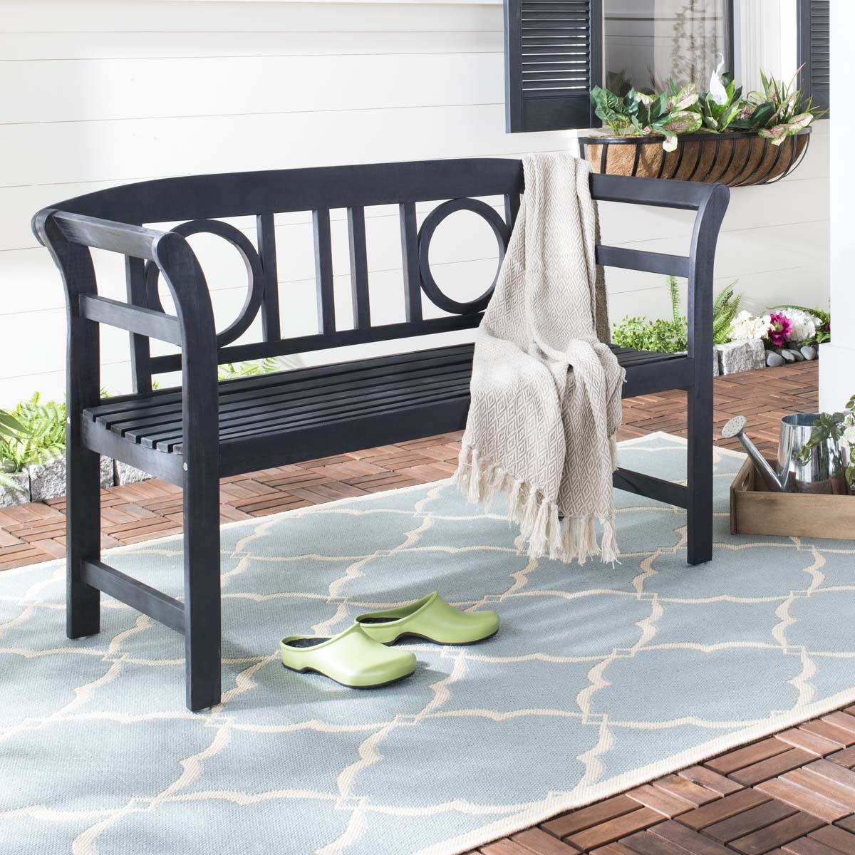Safavieh Moorpark 2 Seat Bench , PAT6743 - Dark Slate Grey