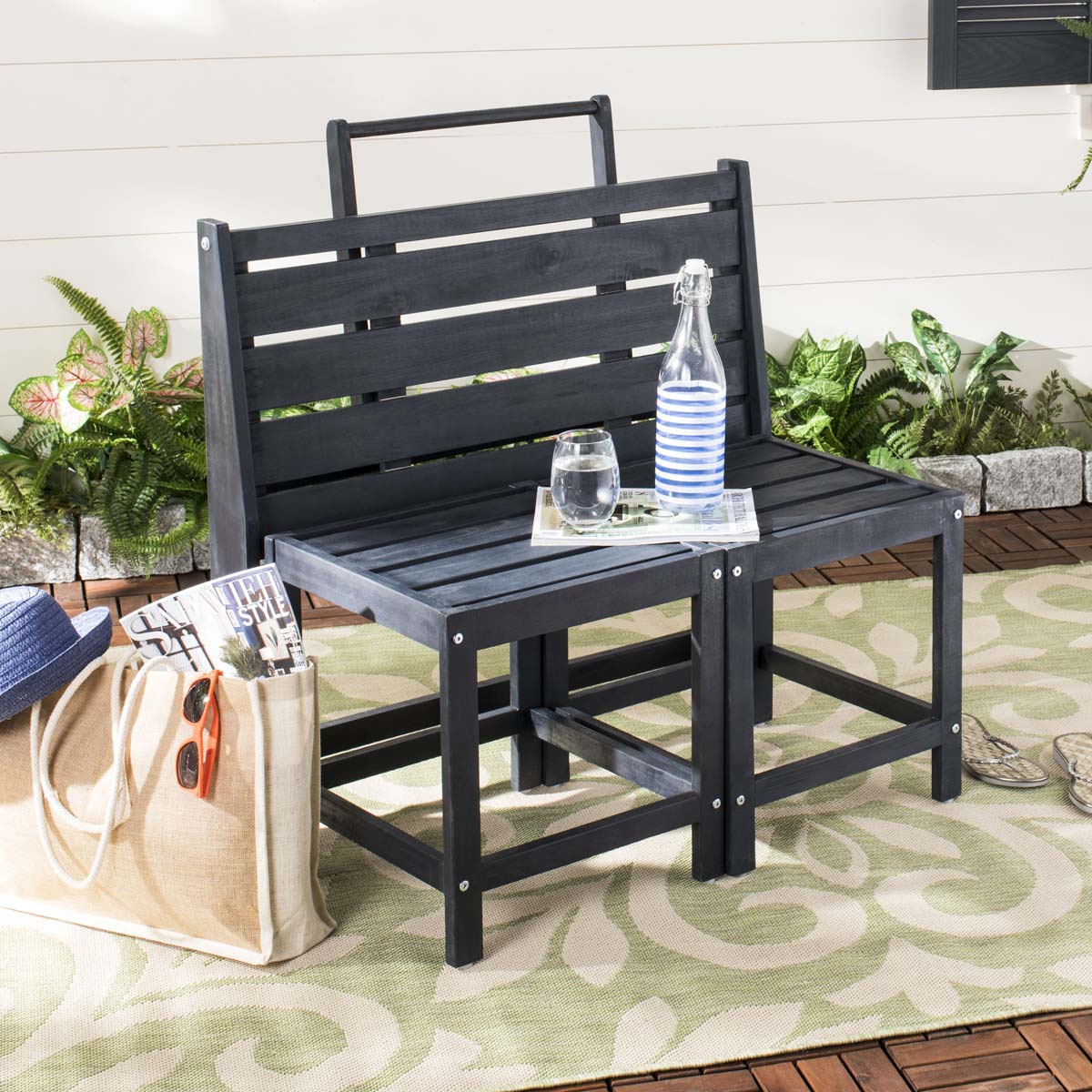 Safavieh Belamy Transformer Bench , PAT6752 - Dark Slate Grey