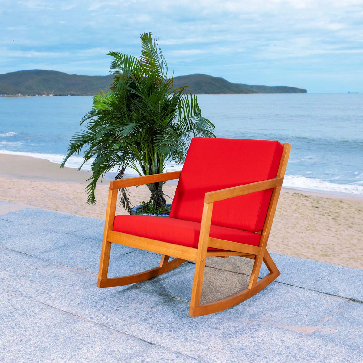 Safavieh Vernon Rocking Chair , PAT7013 - Natural / Red