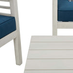 Safavieh Alda 4 Pc Outdoor Set With Accent Pillows , PAT7033 - White/Navy/White