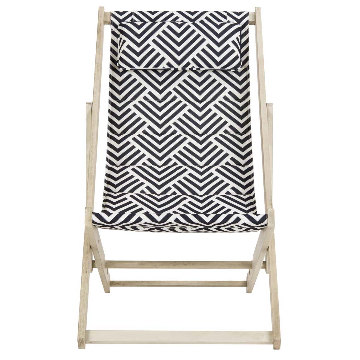 Safavieh Rive Foldable Sling Chair , PAT7039 - White Wash/Navy