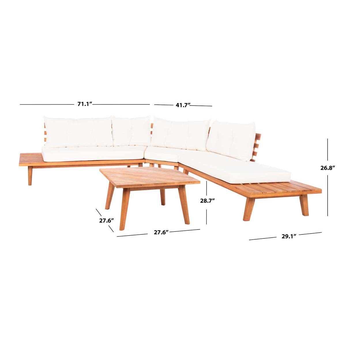 Safavieh Lansen 4 Pc Corner Living Set , PAT7055