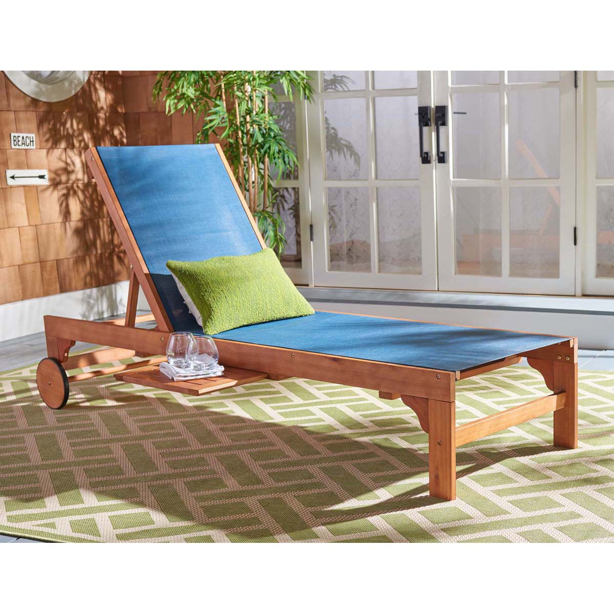 Safavieh Ralden Sunlounger, PAT7070 - Natural/Navy