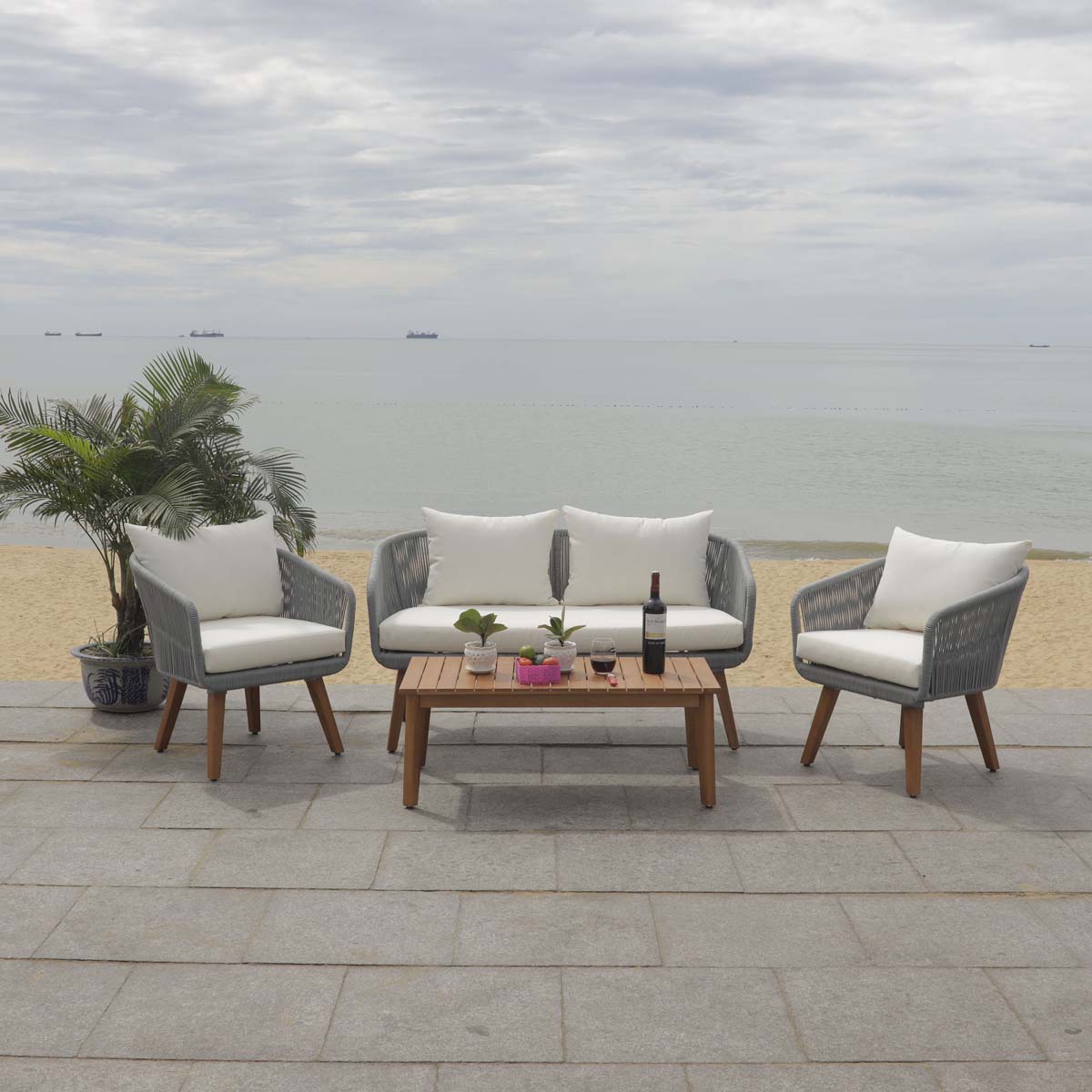 Safavieh Prester 4Pc Living Set , PAT7073
