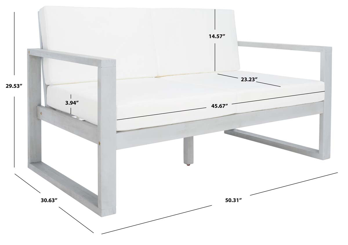 Safavieh Emiko Outdoor Bench , PAT7302 - Grey / Beige