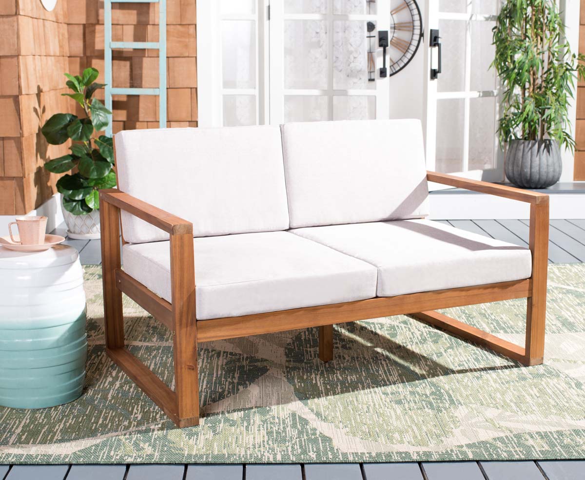 Safavieh Emiko Outdoor Bench , PAT7302 - Natural / Light Grey