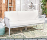 Safavieh Finnick Outdoor Bench , PAT7303 - Grey Wood/Beige Cushion