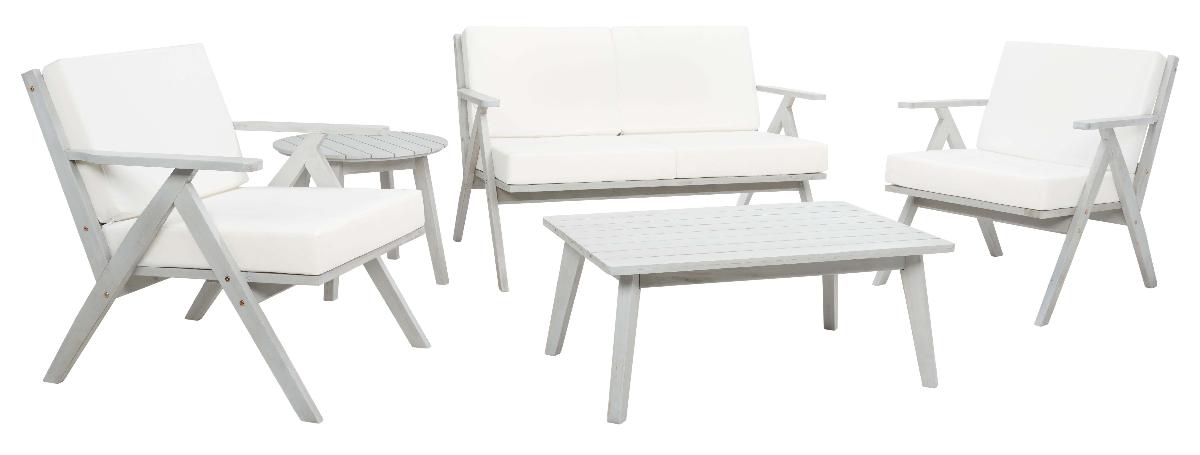 Grey Wood/Beige Cushion