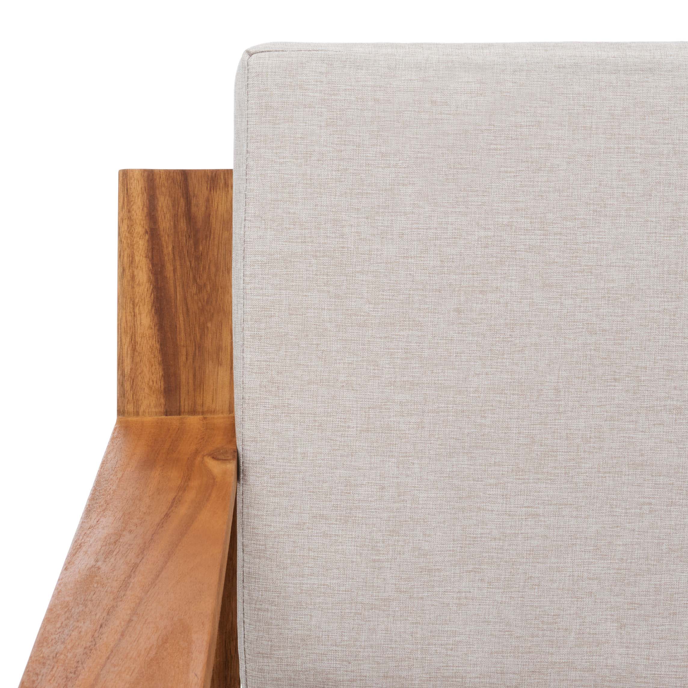 Natural Wood/Light Grey Cushion