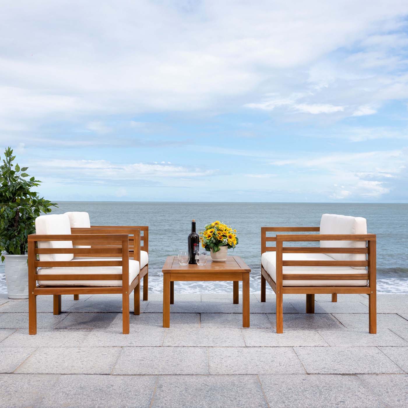 Safavieh Kinnell 4 Piece Outdoor Living Set , PAT7311