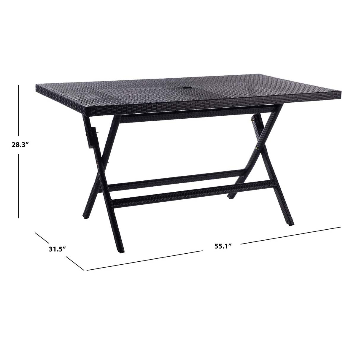 Safavieh Akita Folding Table , PAT7503 - Black
