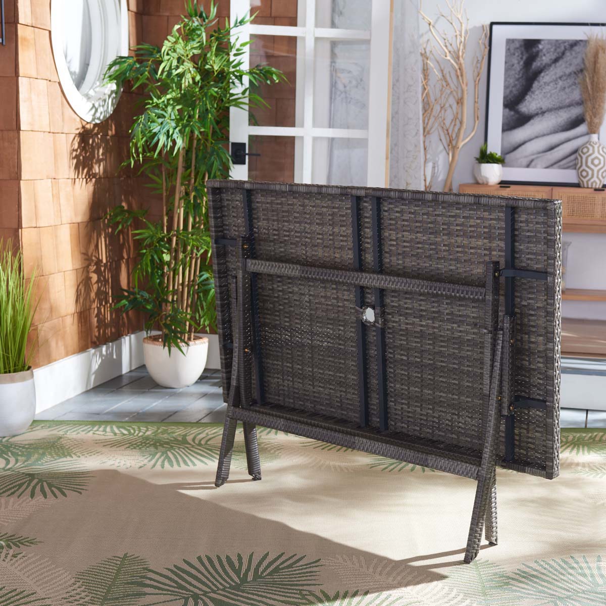 Safavieh Akita Folding Table , PAT7503 - Grey Brown / White