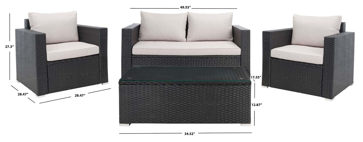 Safavieh Machie 4Pc Living Set , PAT7508