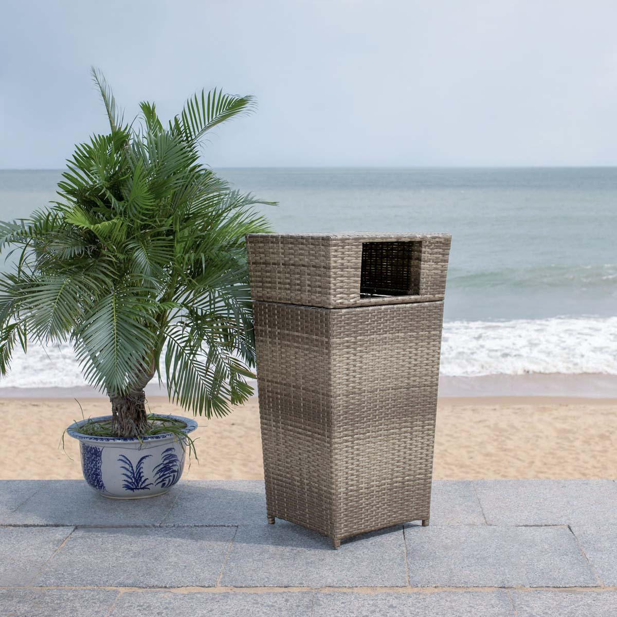 Safavieh Mazeli Trash Bin , PAT7512 - Grey Brown