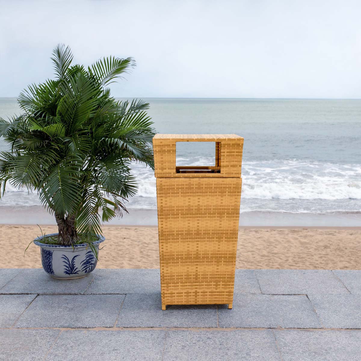 Safavieh Mazeli Trash Bin , PAT7512 - Natural