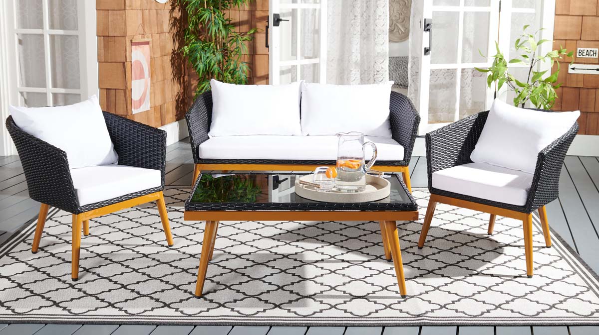Safavieh Malsor 4Pc Outdoor Living Set , PAT7529