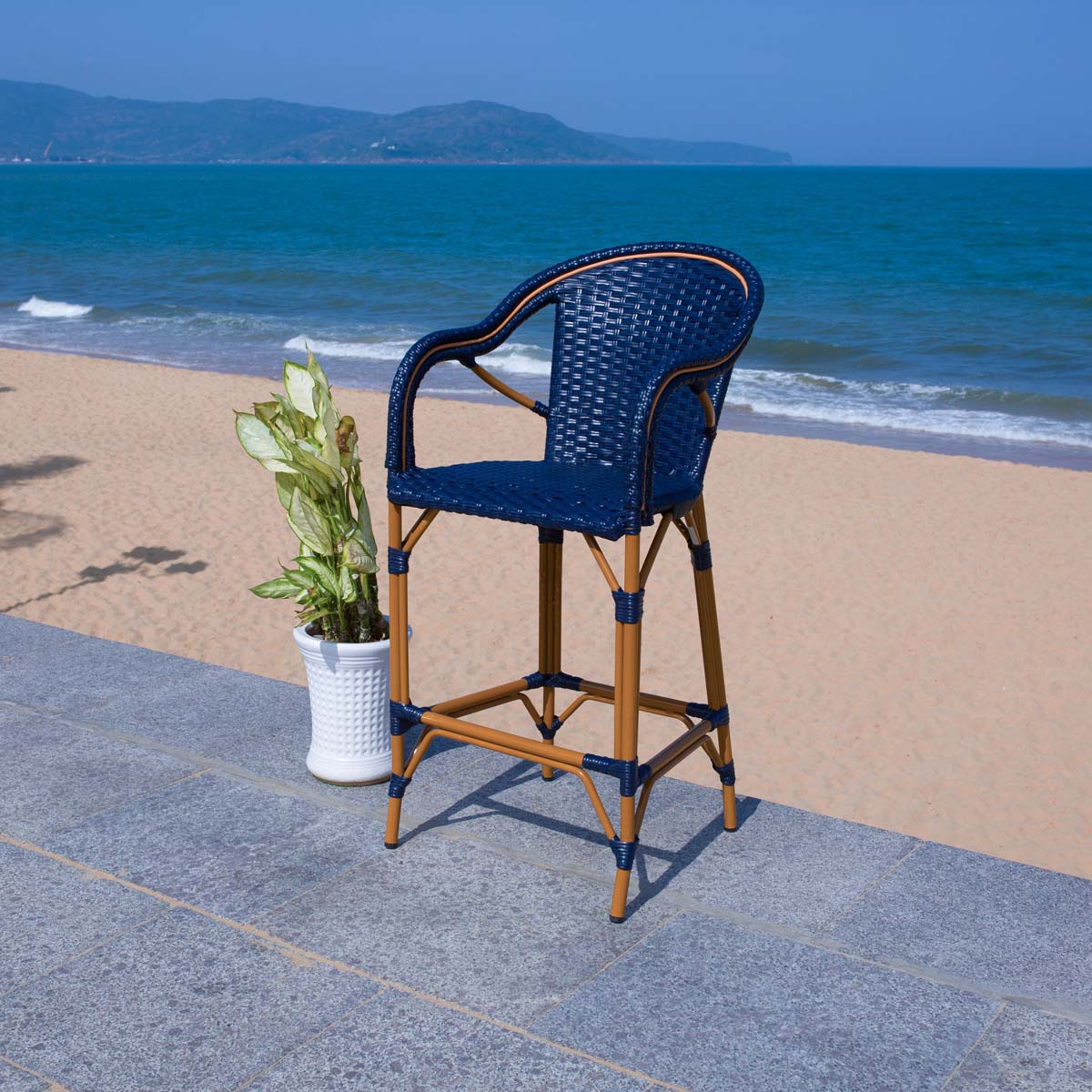 Safavieh California Bar Stool , PAT7535 - Navy