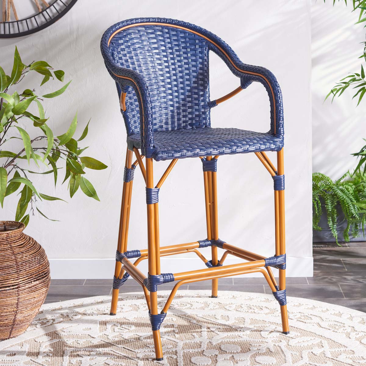 Safavieh California Bar Stool , PAT7535 - Navy