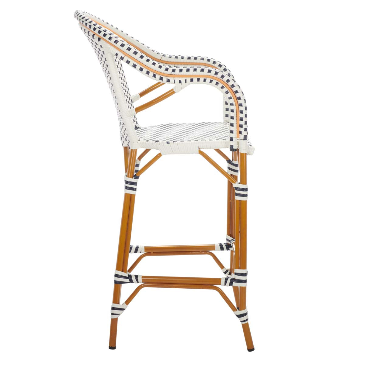 Safavieh California Bar Stool , PAT7535 - White/Navy