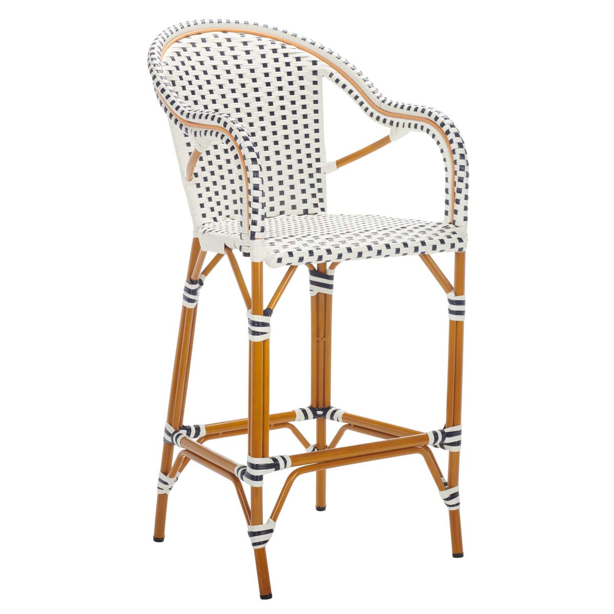 Safavieh California Bar Stool , PAT7535 - White/Navy