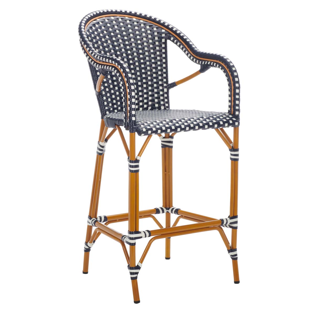 Safavieh California Bar Stool , PAT7535 - Navy/White