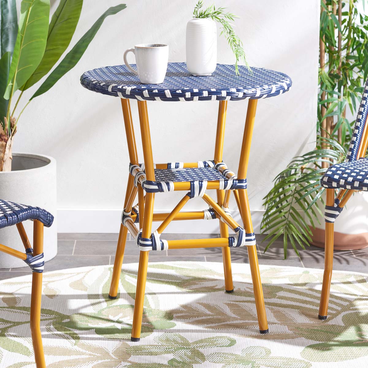 Safavieh California Bistro Table , PAT7536 - Navy / White