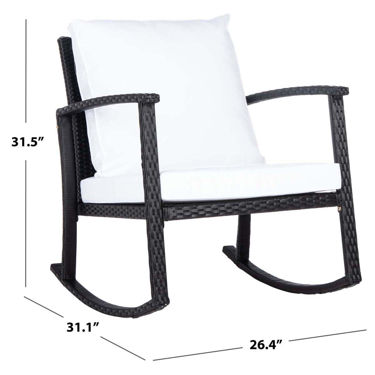 Safavieh Daire Rocking Chair , PAT7721 - Black / White