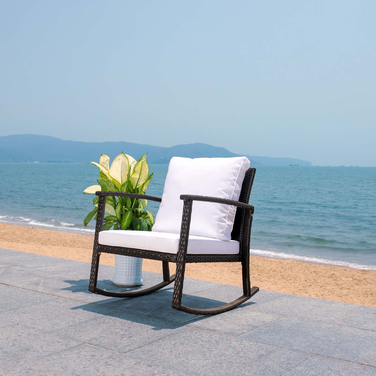 Safavieh Daire Rocking Chair , PAT7721 - Black / White