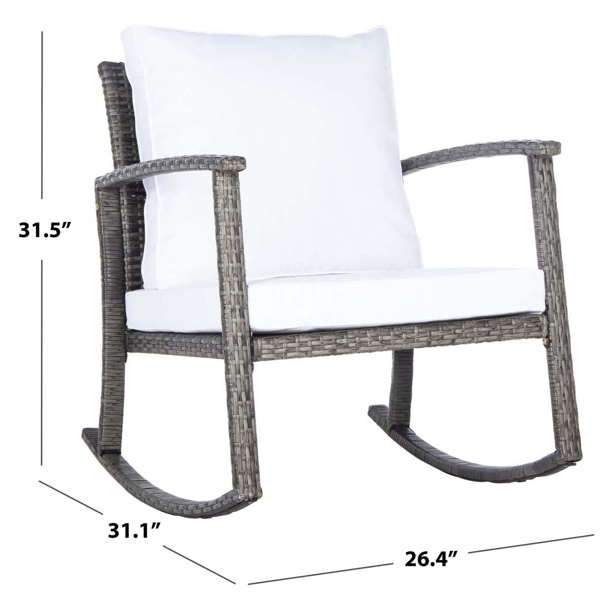 Safavieh Daire Rocking Chair , PAT7721 - Grey Brown / White