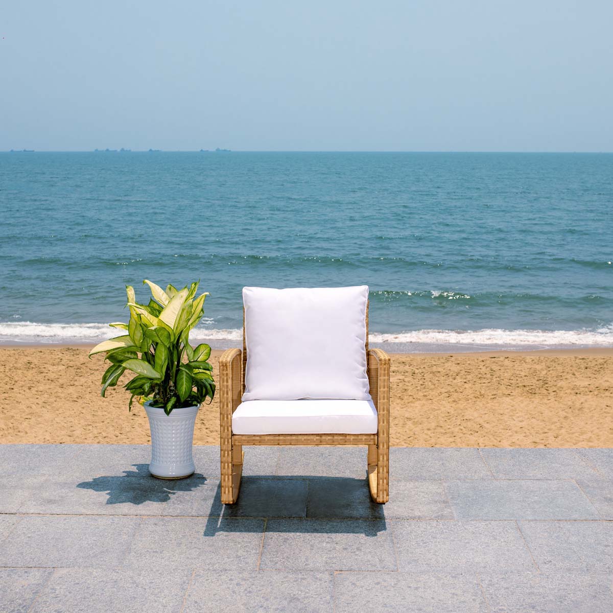 Safavieh Daire Rocking Chair , PAT7721 - Natural / White