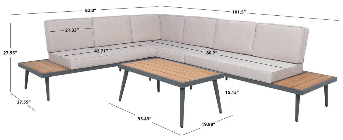 Safavieh Guthrie Corner Living Set , PAT7724