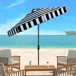 Safavieh Uv Resistant Elsa Fashion Line 9Ft Auto Tilt Umbrella , PAT8003 - Black/White
