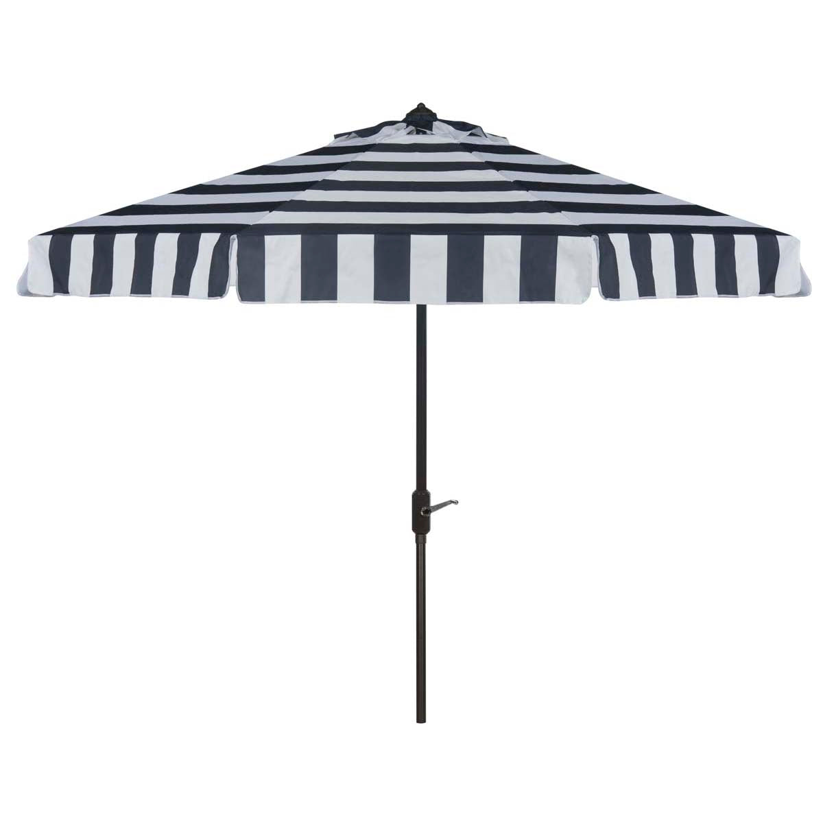 Safavieh Uv Resistant Elsa Fashion Line 9Ft Auto Tilt Umbrella , PAT8003 - Navy/White