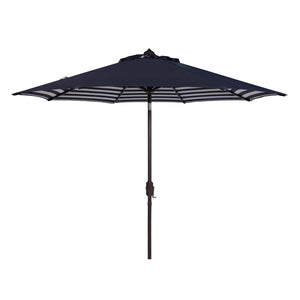 Safavieh Athens Inside Out Striped 9Ft Crank Outdoor Auto Tilt Umbrella , PAT8007