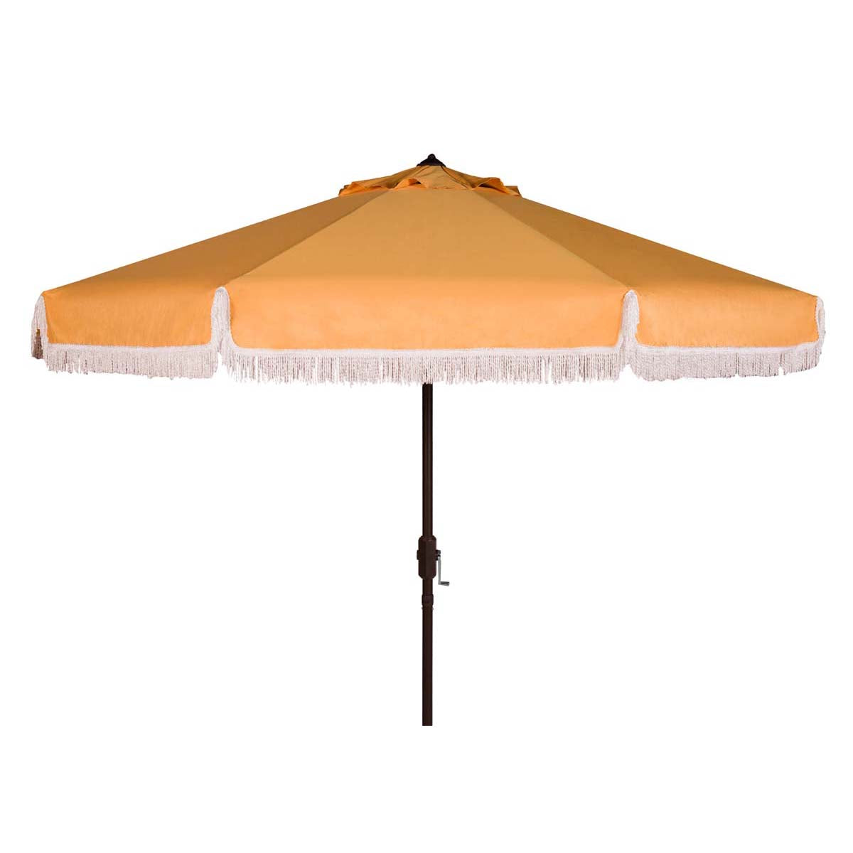 Safavieh Milan Fringe 9Ft Crank Outdoor Push Button Tilt Umbrella , PAT8008