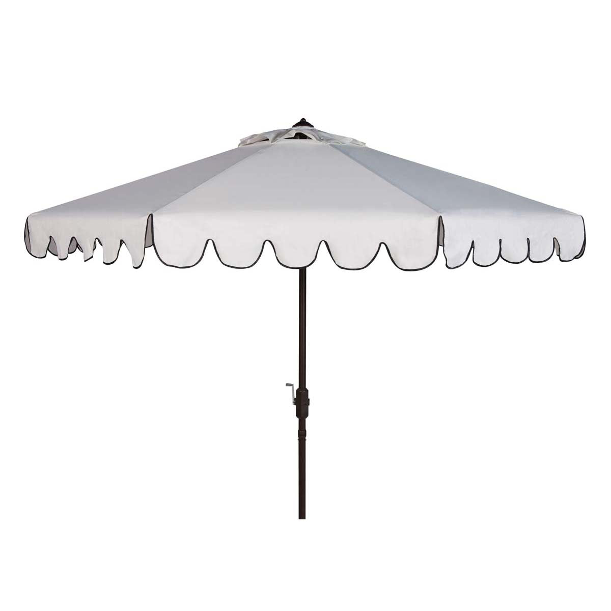 Safavieh Venice Single Scallop 9Ft Crank Outdoor Push Button Tilt Umbrella , PAT8010