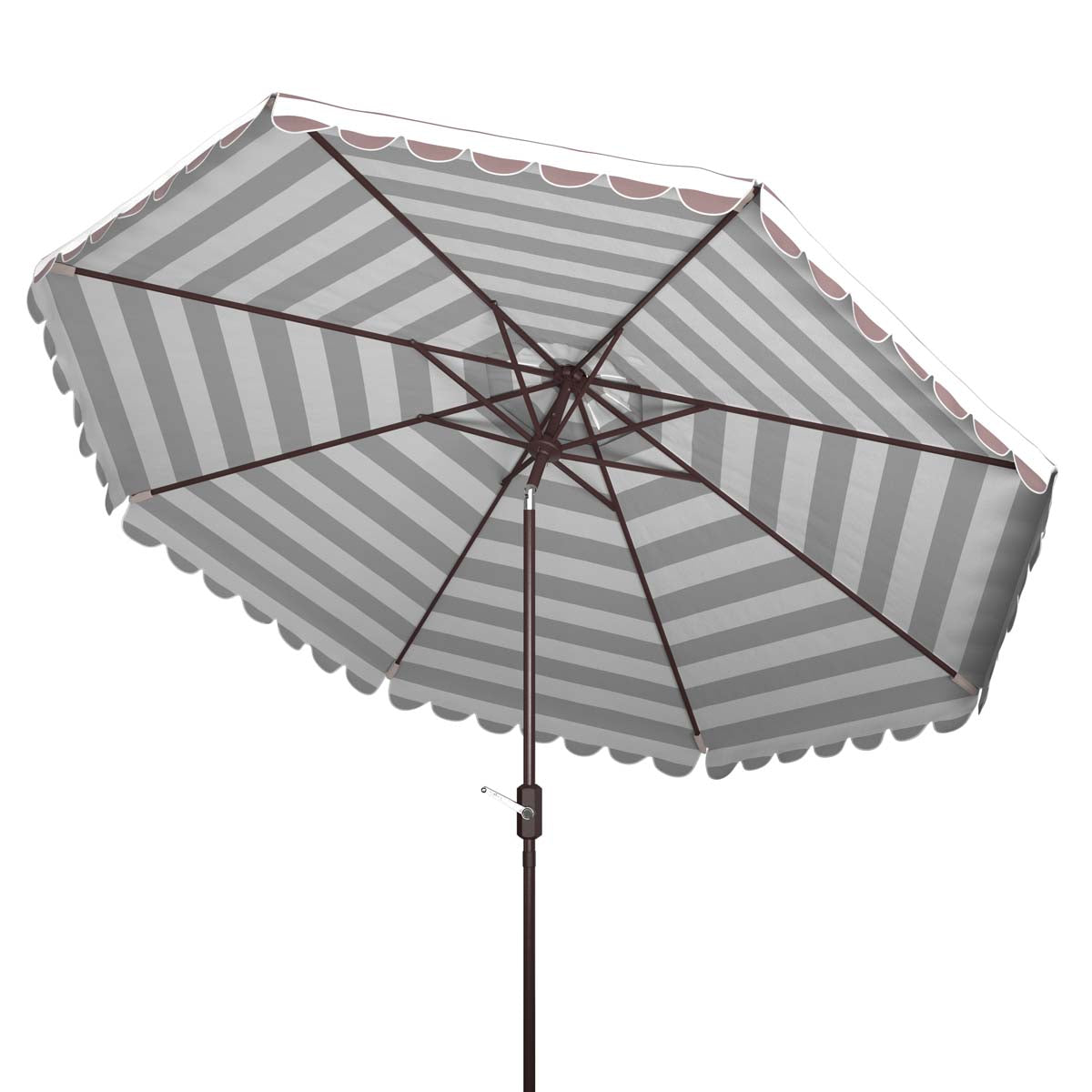 Safavieh Vienna 11Ft Rnd Crank Umbrella , PAT8111 - Grey/White