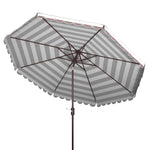 Safavieh Vienna 11Ft Rnd Crank Umbrella , PAT8111 - Grey/White