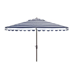 Safavieh Vienna 11Ft Rnd Crank Umbrella , PAT8111 - Navy/White
