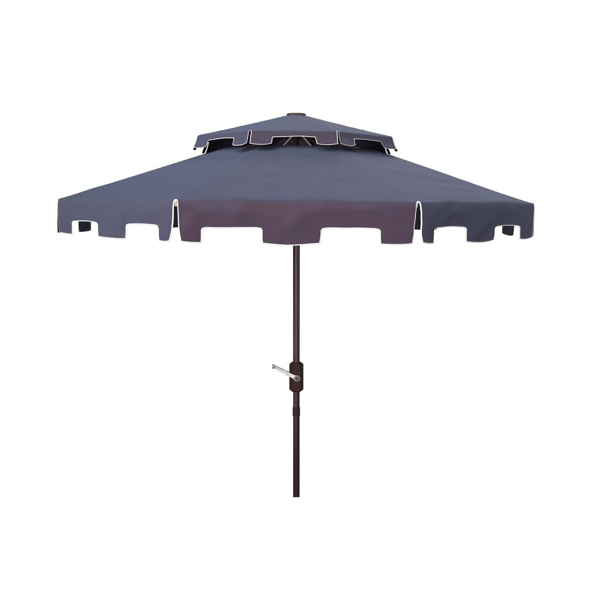 Safavieh Zimmerman 9ft Double Top Market Umbrella , PAT8200 - Navy/White
